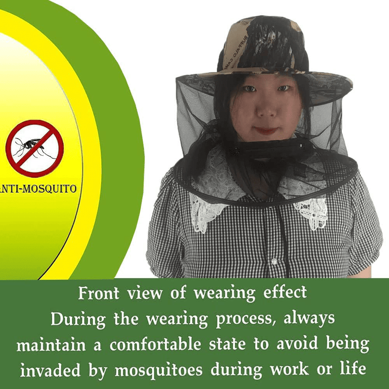 Beesnise 2 Pack Mosquito Net Hat with Zipper Foldable Fly Protection Netting Suitable for Outdoor Sports and Gardening Works Sporting Goods > Outdoor Recreation > Camping & Hiking > Mosquito Nets & Insect Screens BeesNise   