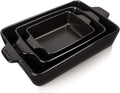 SWEEJAR Ceramic Bakeware Set, Rectangular Baking Dish Lasagna Pans for Cooking, Kitchen, Cake Dinner, Banquet and Daily Use, 11.8 X 7.8 X 2.75 Inches of Casserole Dishes (Navy) Home & Garden > Kitchen & Dining > Cookware & Bakeware SWEEJAR Black  