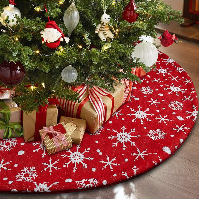 Doingart 30'' Red Christmas Tree Skirt Mat Decoration for Xmas New Year Home & Garden > Decor > Seasonal & Holiday Decorations > Christmas Tree Skirts Goodpoint Trading Inc 48in  