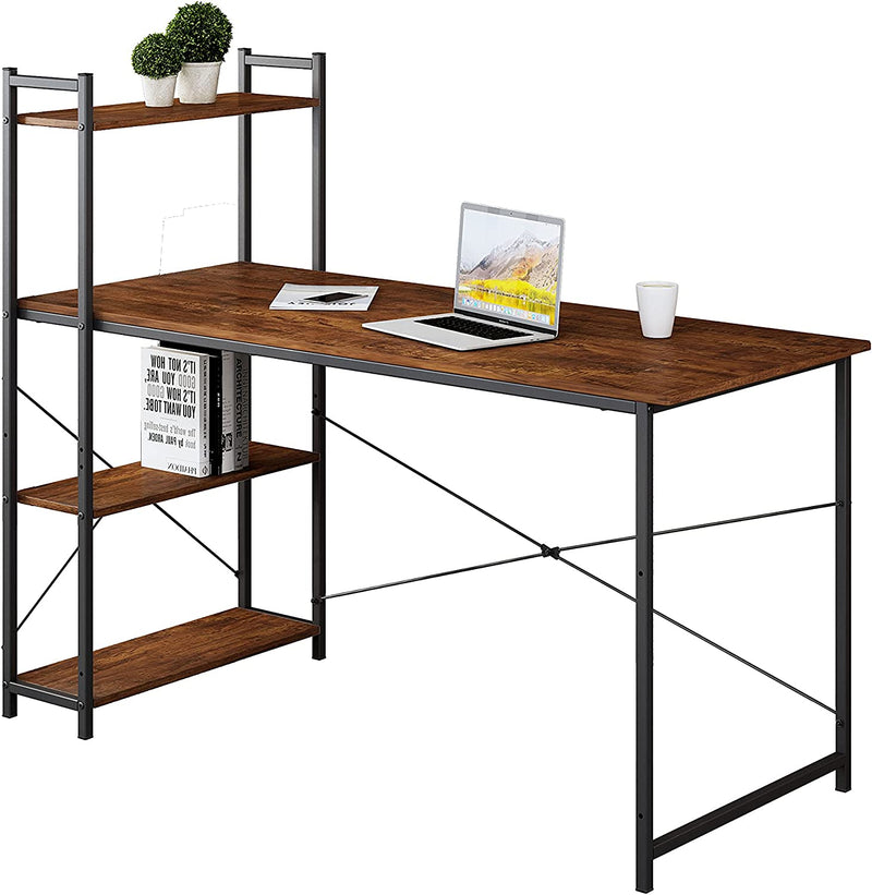 DECOHOLIC Computer Desk with Storage Shelves Modern Simple Style PC Desk for Home Office (55 Inch) Home & Garden > Household Supplies > Storage & Organization Decoholic 55 inch  