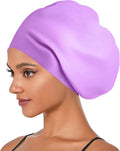 Tripsky Extra Large Swim Cap for Women Men,Waterproof Silicone Swimming Caps Ideal for Long Hair, Thick Curly Hair & Dreadlocks Braids Weaves Afro Hair - Keep Hairstyle Unchanged Sporting Goods > Outdoor Recreation > Boating & Water Sports > Swimming > Swim Caps Tripsky Purple  