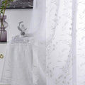 Beige Sheer Curtains Embroidery 63 Inch Length Rod Pocket Voile Drapes for Living Room, Bedroom, Window Treatments Semi Flower Pattern Curtain Panels for Kitchen, Yard, Farmhouse, Set of 2, 52"X 63". Home & Garden > Decor > Window Treatments > Curtains & Drapes MYSTIC-HOME Floral White 52"Wx95"L 