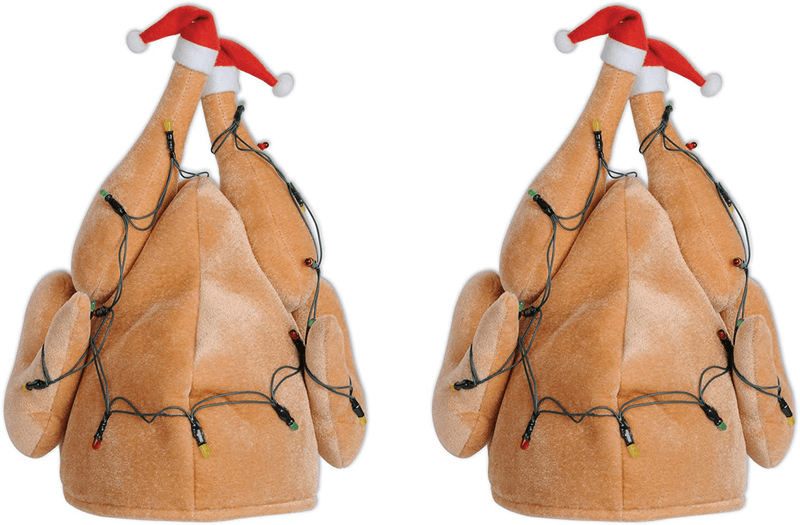 Beistle Soft Plush Fabric Light Up Christmas Theme Novelty Hat for Turkey Trot and Holiday Parties, One Size, Tan/Red/White/Green Home & Garden > Decor > Seasonal & Holiday Decorations& Garden > Decor > Seasonal & Holiday Decorations Beistle Multicolor Pkg of 2 