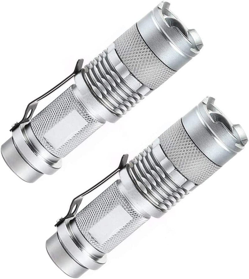 Beito Small Torches LED Mini Flashlights Adjustable Tactical Torch Mini Zoom Light Small Pocket Flashlights Waterproof for Camping and Hiking - Silver. Hardware > Tools > Flashlights & Headlamps > Flashlights Beito   