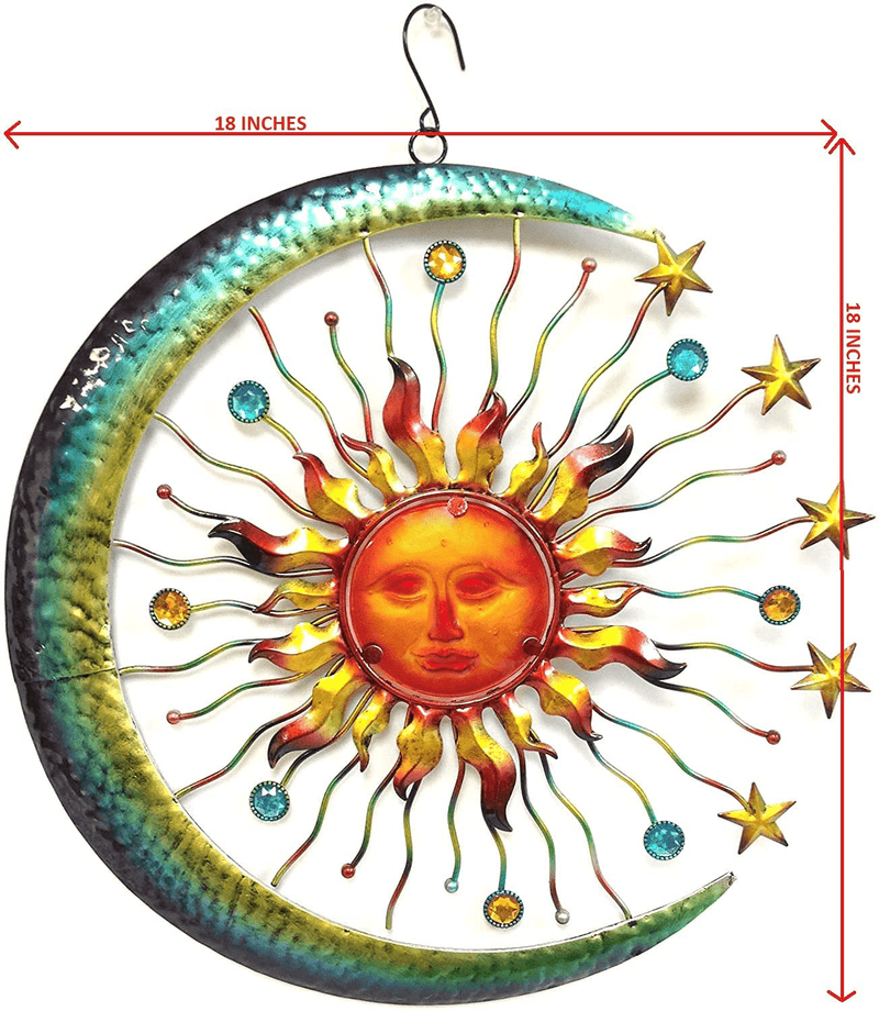 Bejeweled Display Large Sun Face, Star & Moon w/Glass Wall Art Plaque & Home Decor Home & Garden > Decor > Artwork > Sculptures & Statues Bejeweled Display   