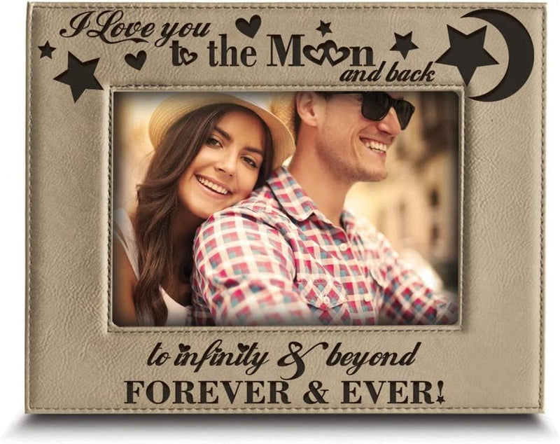 Bella Busta - I Love You to the Moon and Back, to Infinity and Beyond, Forever & Ever - Engraved Leather Picture Frame-Christmas Gift (5"X 7" Horizontal) Home & Garden > Decor > Picture Frames BELLA BUSTA 5"x 7" Horizontal  