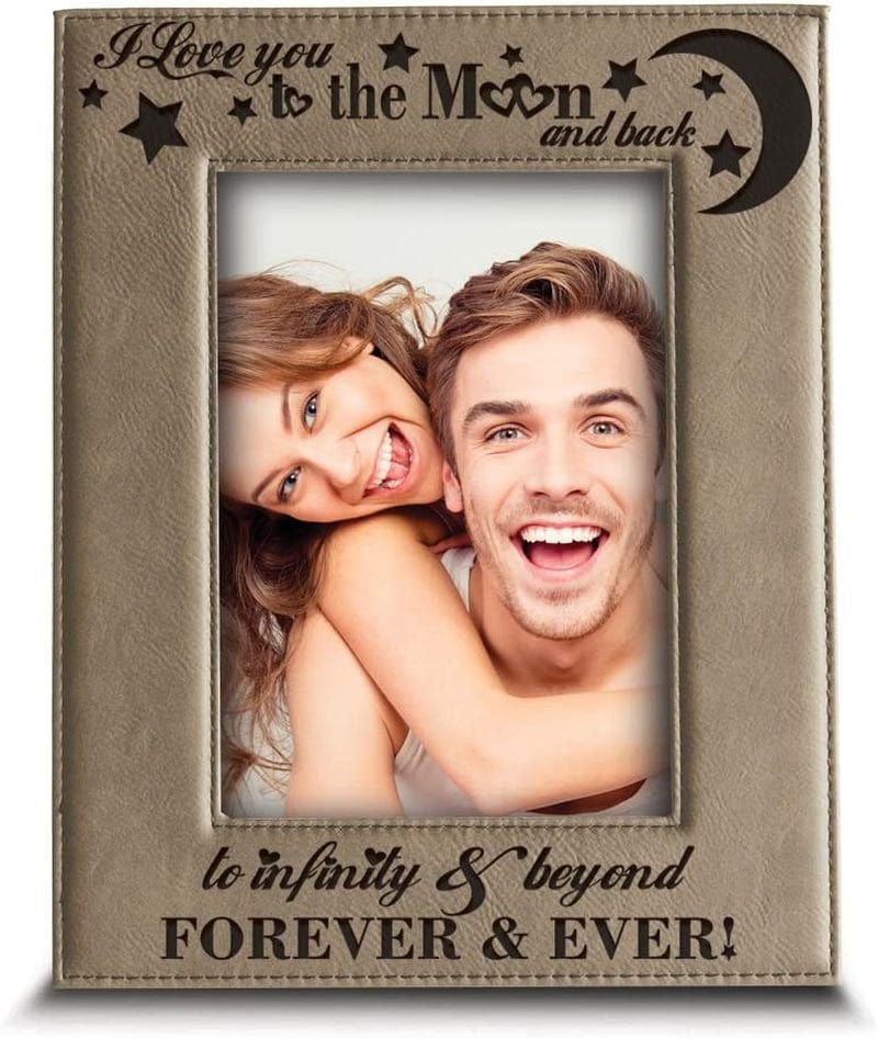 Bella Busta - I Love You to the Moon and Back, to Infinity and Beyond, Forever & Ever - Engraved Leather Picture Frame-Christmas Gift (5"X 7" Horizontal) Home & Garden > Decor > Picture Frames BELLA BUSTA 5"x 7" Vertical  