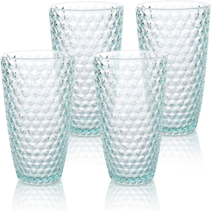 BELLAFORTE - Shatterproof Tritan Plastic Tall Tumbler Teal - 19Oz, Set of 4, Laguna Beach Drinking Glasses - Dishwasher Safe Tumblers - Unbreakable Drinkware for Indoor and Outdoor Use, BPA Free Home & Garden > Kitchen & Dining > Tableware > Drinkware BELLAFORTE   