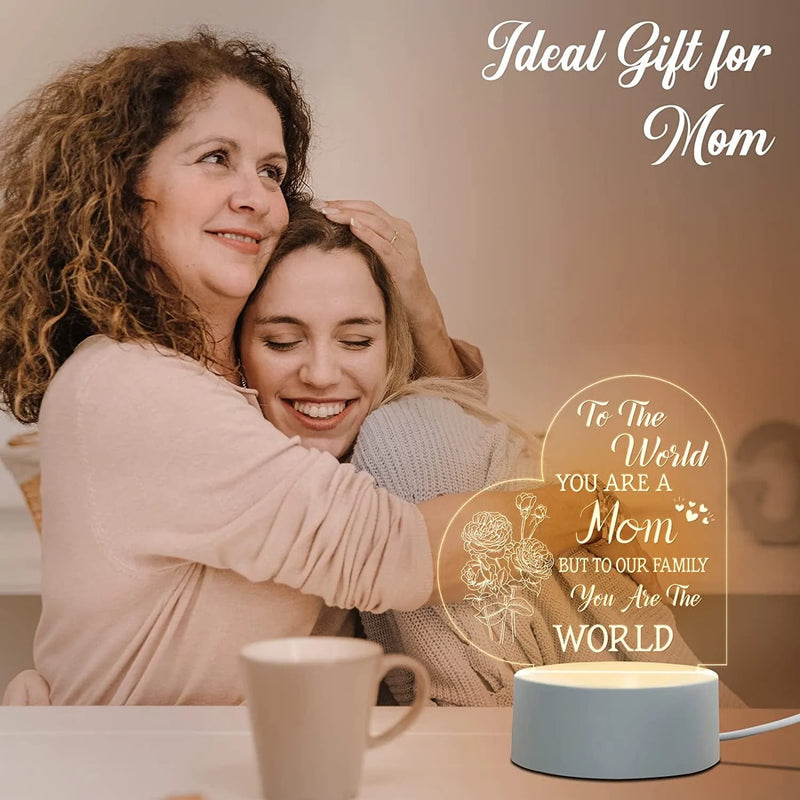 Benecharm Gifts for Mom from Daughter Son- Mom Birthday Gifts Night Light, Mom Gifts for Christmas Thanksgiving- Acrylic Engraved Night Light for Mom Home & Garden > Lighting > Night Lights & Ambient Lighting LDXINUS   