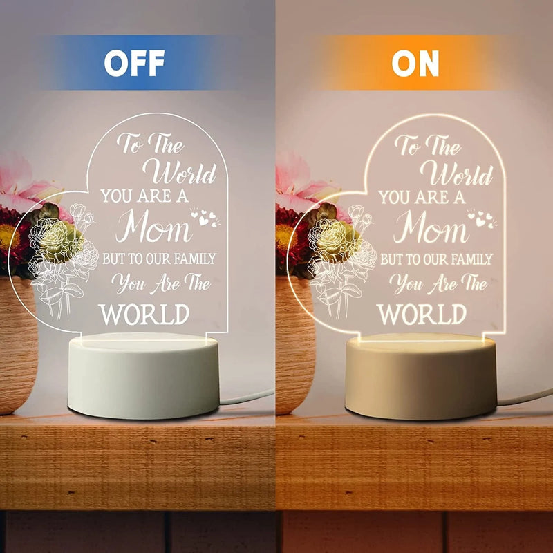 Benecharm Gifts for Mom from Daughter Son- Mom Birthday Gifts Night Light, Mom Gifts for Christmas Thanksgiving- Acrylic Engraved Night Light for Mom Home & Garden > Lighting > Night Lights & Ambient Lighting LDXINUS   