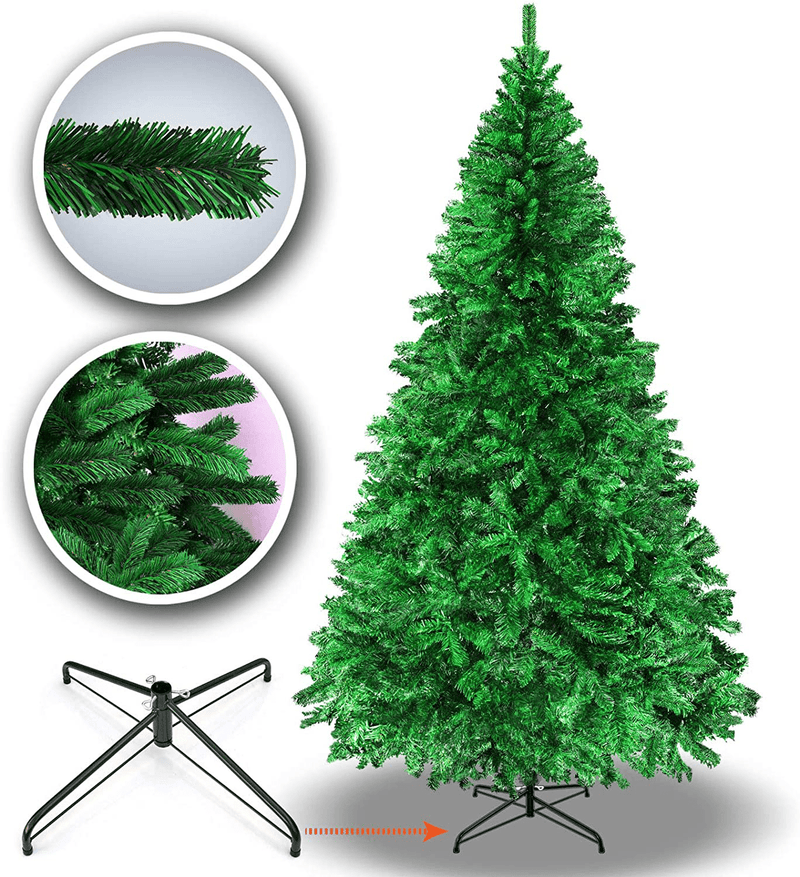 BenefitUSA 5' 6' 7' 7.5' Green Classic Pine Christmas Tree Artificial Realistic Natural Branches-Unlit with Metal Stand (7.5' Green) Home & Garden > Decor > Seasonal & Holiday Decorations > Christmas Tree Stands BenefitUSA Default Title  