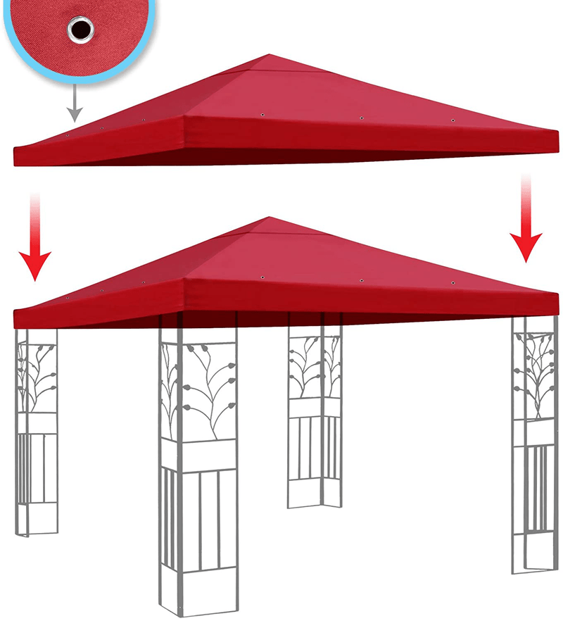 BenefitUSA Replacement 10'X10'Gazebo Canopy top Patio Pavilion Cover Sunshade Polyester Single Tier (Burgundy) Home & Garden > Lawn & Garden > Outdoor Living > Outdoor Structures > Canopies & Gazebos BenefitUSA Burgundy  