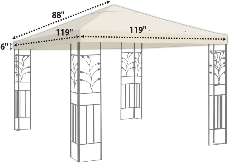 BenefitUSA Replacement Top Cover for 10'X10' Gazebo Canopy Patio Pavilion Sunshade Plyester Single Tier (Taupe) Home & Garden > Lawn & Garden > Outdoor Living > Outdoor Structures > Canopies & Gazebos BenefitUSA Ecru 10'X10' 