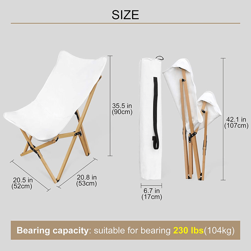 Benewin Camping Folding Wood Chair- Portable Outdoor Picnic Chair, Foldable Wooden Chair in a Bag for Picnic, Camp, Travel, Garden BBQ Accessories Sporting Goods > Outdoor Recreation > Camping & Hiking > Camp Furniture Benewin   