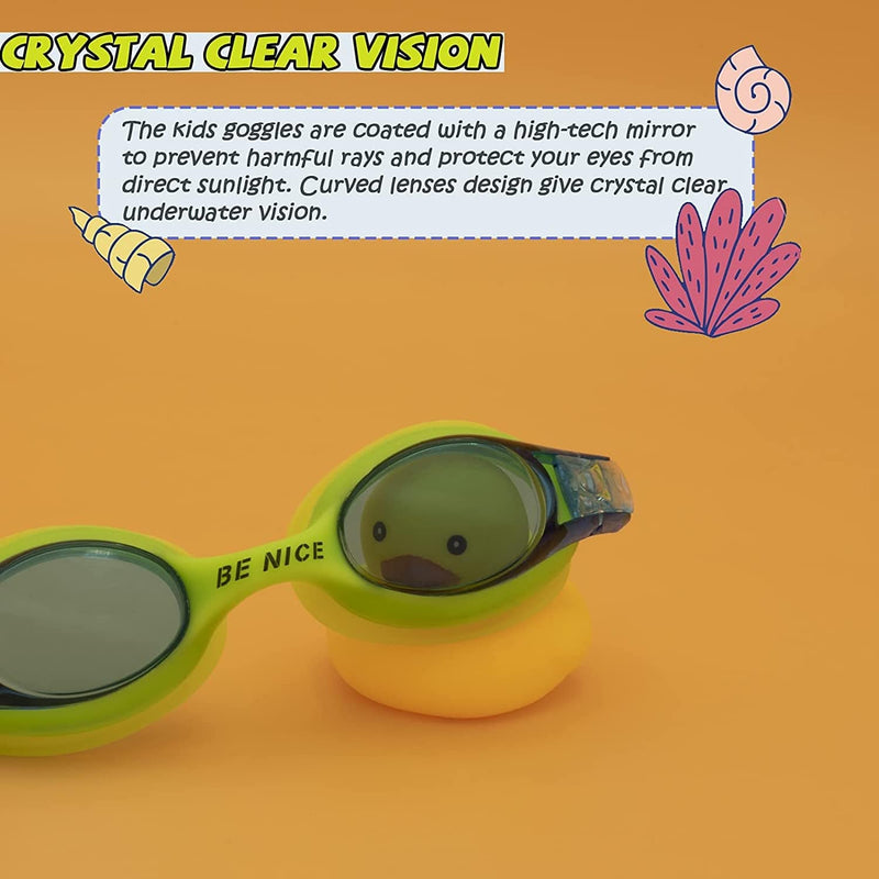 BENICE 3-Pack Kids Swim Goggles anti Fog Swimming Goggles Clear No Leaking for Child and Teens Sporting Goods > Outdoor Recreation > Boating & Water Sports > Swimming > Swim Goggles & Masks BENICE   