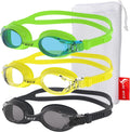 BENICE 3-Pack Kids Swim Goggles anti Fog Swimming Goggles Clear No Leaking for Child and Teens