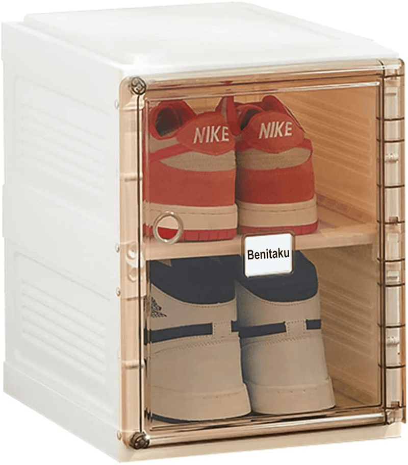 Benitaku Shoe Storage Organizer - Foldable Shoe Storage Cabinet with Doors - Durable and Stable Shoe Storage Boxes - Stackable Shoe Rack Organizer for Home - Easy Installation - 12 Layers Furniture > Cabinets & Storage > Armoires & Wardrobes Benitaku 2 layers  