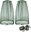 Benvo Mosquito Head Net Mesh, Face Neck Fly Netting Hood from Bugs Gnats Noseeums Screen Net for Any Outdoor Lover- with Carry Bags Fits Most Sizes of Hats Caps (2Pcs, Grey, Updated Big Net) Sporting Goods > Outdoor Recreation > Camping & Hiking > Mosquito Nets & Insect Screens Benvo Olive  