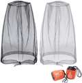 Benvo Mosquito Head Net Mesh, Face Neck Fly Netting Hood from Bugs Gnats Noseeums Screen Net for Any Outdoor Lover- with Carry Bags Fits Most Sizes of Hats Caps (2Pcs, Grey, Updated Big Net) Sporting Goods > Outdoor Recreation > Camping & Hiking > Mosquito Nets & Insect Screens Benvo Grey and Black  
