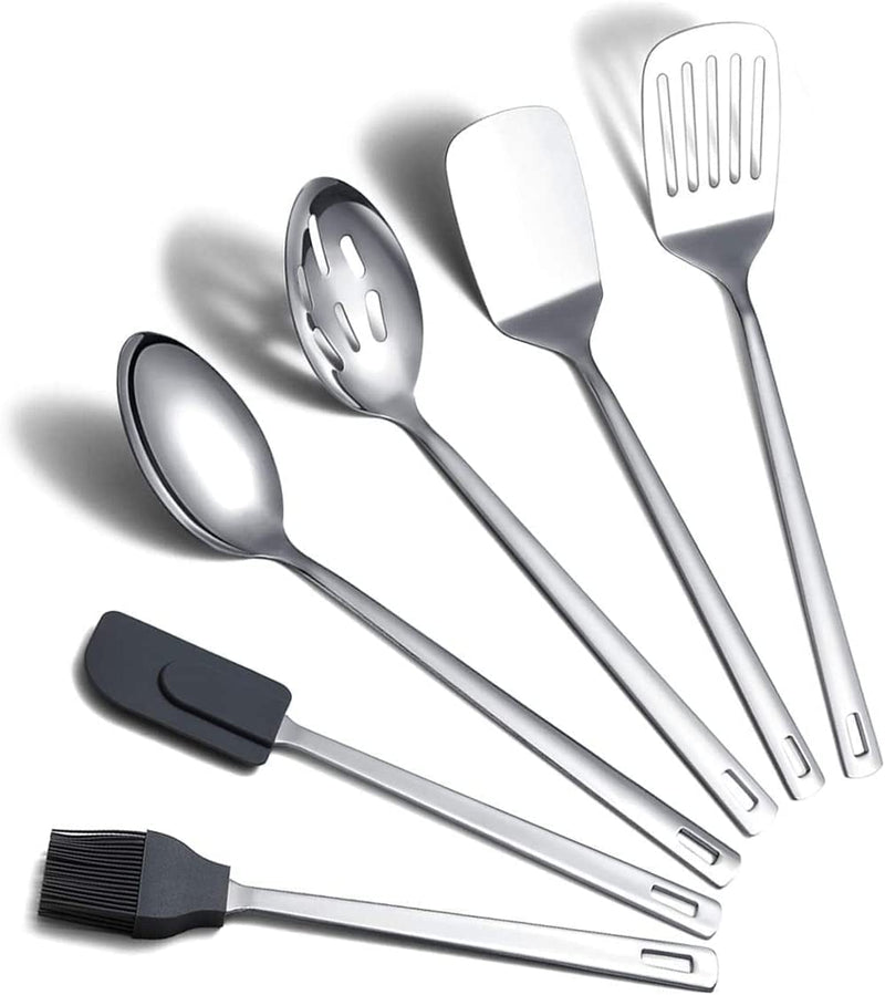 Berglander Stainless Steel Cooking Utensils Set, 13 Pieces Kitchen Utensils Set, Kitchen Tools Set with Utensil Holder Non-Stick and Heat Resistant,Dishwasher Safe, Easy to Clean (13 Packs) Home & Garden > Kitchen & Dining > Kitchen Tools & Utensils Berglander B. 6 Pieces  
