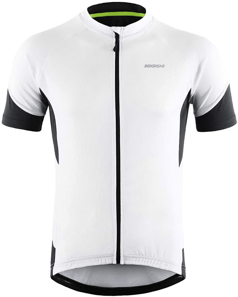 BERGRISAR Men's Basic Cycling Jerseys Short Sleeves Bike Bicycle Shirt Zipper Pockets Sporting Goods > Outdoor Recreation > Cycling > Cycling Apparel & Accessories BERGRISAR   