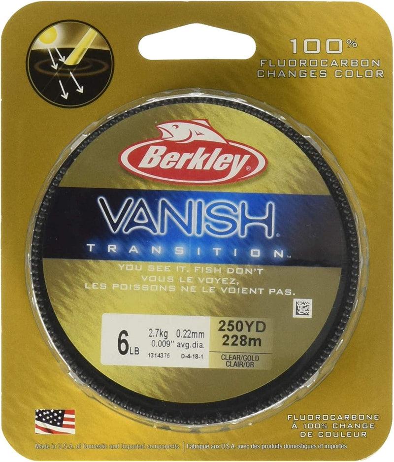Berkley Vanish Fluorocarbon Fishing Line/Leader Material Sporting Goods > Outdoor Recreation > Fishing > Fishing Lines & Leaders Pure Fishing Clear Gold - Transition 6 Pounds 250 Yards