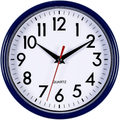 Bernhard Products Black Wall Clock 8" Silent Non-Ticking Quality Quartz Battery Operated Small Clock for Home/Office/Kitchen/Classroom/Bedroom Easy to Read Home & Garden > Decor > Clocks > Wall Clocks Bernhard Products Navy Blue  