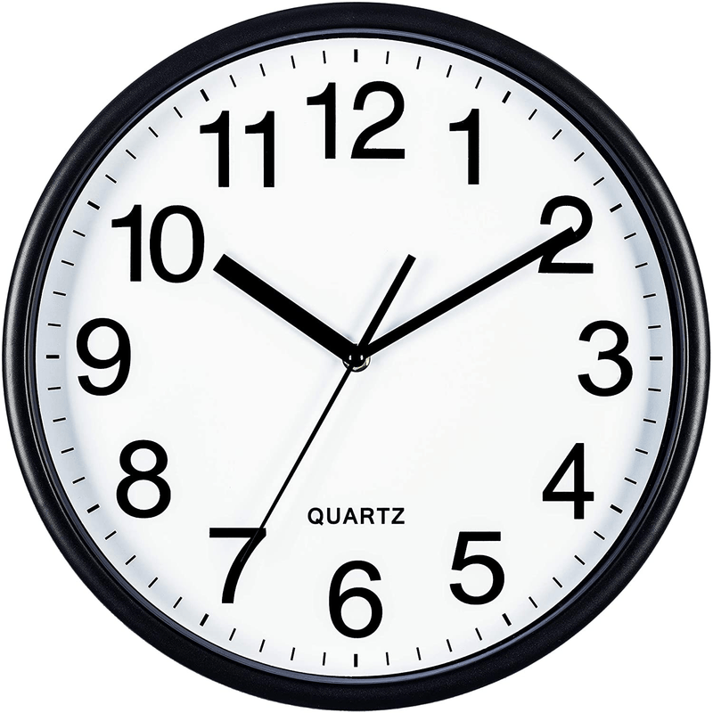 Bernhard Products Black Wall Clock, Large 13-Inch Silent Non Ticking Quartz Battery Operated Round Easy to Read Classroom/Home/School/Office Clock Home & Garden > Decor > Clocks > Wall Clocks Bernhard Products 13 Inch  