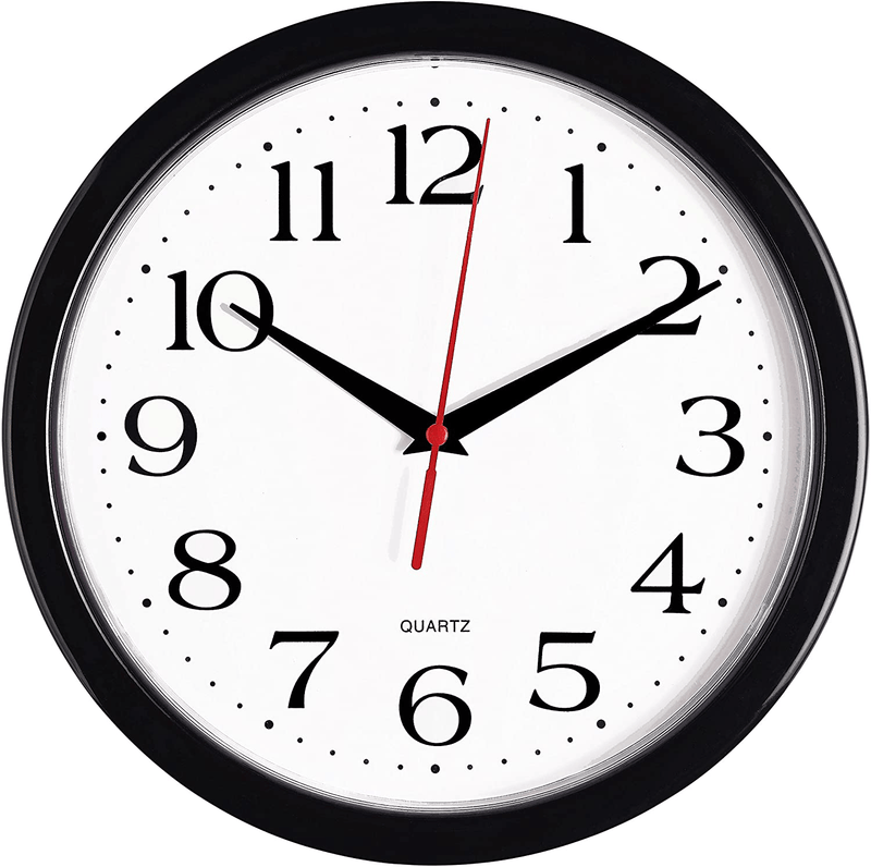 Bernhard Products Black Wall Clock, Large 13-Inch Silent Non Ticking Quartz Battery Operated Round Easy to Read Classroom/Home/School/Office Clock Home & Garden > Decor > Clocks > Wall Clocks Bernhard Products 10 Inch  