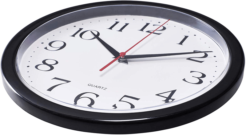 Bernhard Products Black Wall Clock Silent Non Ticking - 10 Inch Quality Quartz Battery Operated Round Easy to Read Home/Office/Classroom/School Clock Home & Garden > Decor > Clocks > Wall Clocks Bernhard Products   