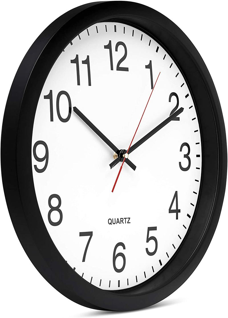 Bernhard Products Black Wall Clock, Silent Non Ticking - 16 Inch Extra Large Quality Quartz Battery Operated Round Easy to Read Home/Office/Business/Kitchen/Classroom/School Clocks Home & Garden > Decor > Clocks > Wall Clocks Bernhard Products   