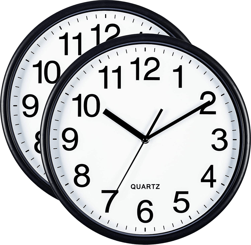 Bernhard Products Wall Clock Silent Non Ticking Quartz (Black, 12 Inch - 2 Pack) Home & Garden > Decor > Clocks > Wall Clocks Bernhard Products Black 13 Inch - 2 Clocks 