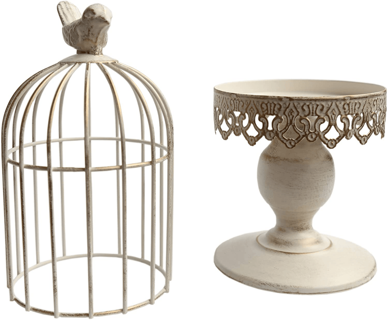 Berry President(TM Handmade Metal Candleholder Vintage Home Decorative Table Floor Tall Birdcage Candle Holder Centerpiece for Wedding (White14.1'') Home & Garden > Decor > Home Fragrance Accessories > Candle Holders Berry President White14.1''  