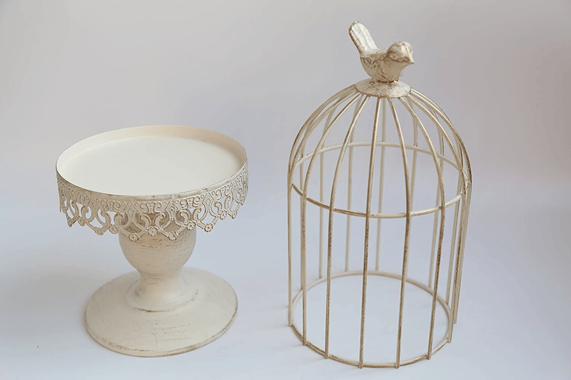 Berry President(TM Handmade Metal Candleholder Vintage Home Decorative Table Floor Tall Birdcage Candle Holder Centerpiece for Wedding (White14.1'') Home & Garden > Decor > Home Fragrance Accessories > Candle Holders Berry President   