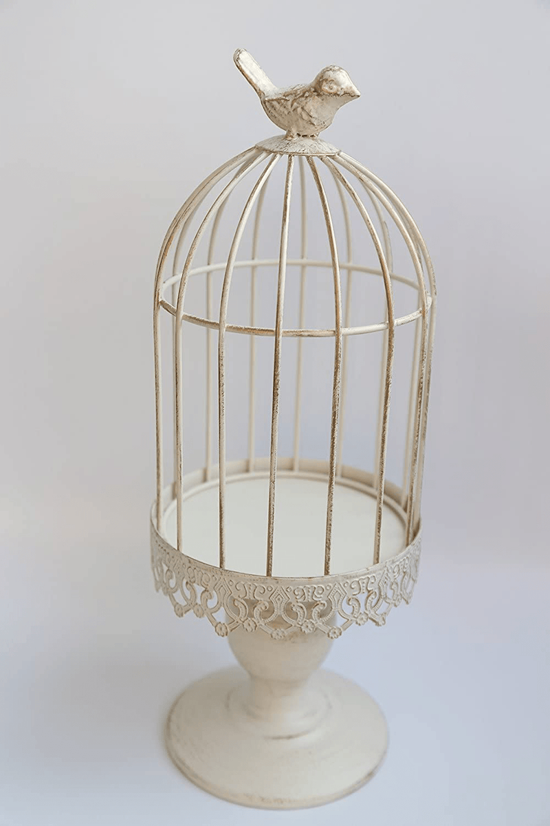 Berry President(TM Handmade Metal Candleholder Vintage Home Decorative Table Floor Tall Birdcage Candle Holder Centerpiece for Wedding (White14.1'') Home & Garden > Decor > Home Fragrance Accessories > Candle Holders Berry President   