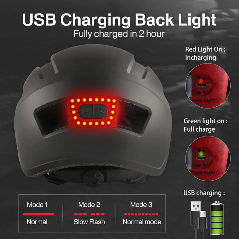 Besmall Bike Helmet for Men Women Adults with LED Rear Light, Adjustable Cycling Helmet for Urban Commuter Mountain & Road Bicycle Helmets Sporting Goods > Outdoor Recreation > Cycling > Cycling Apparel & Accessories > Bicycle Helmets Besmall   