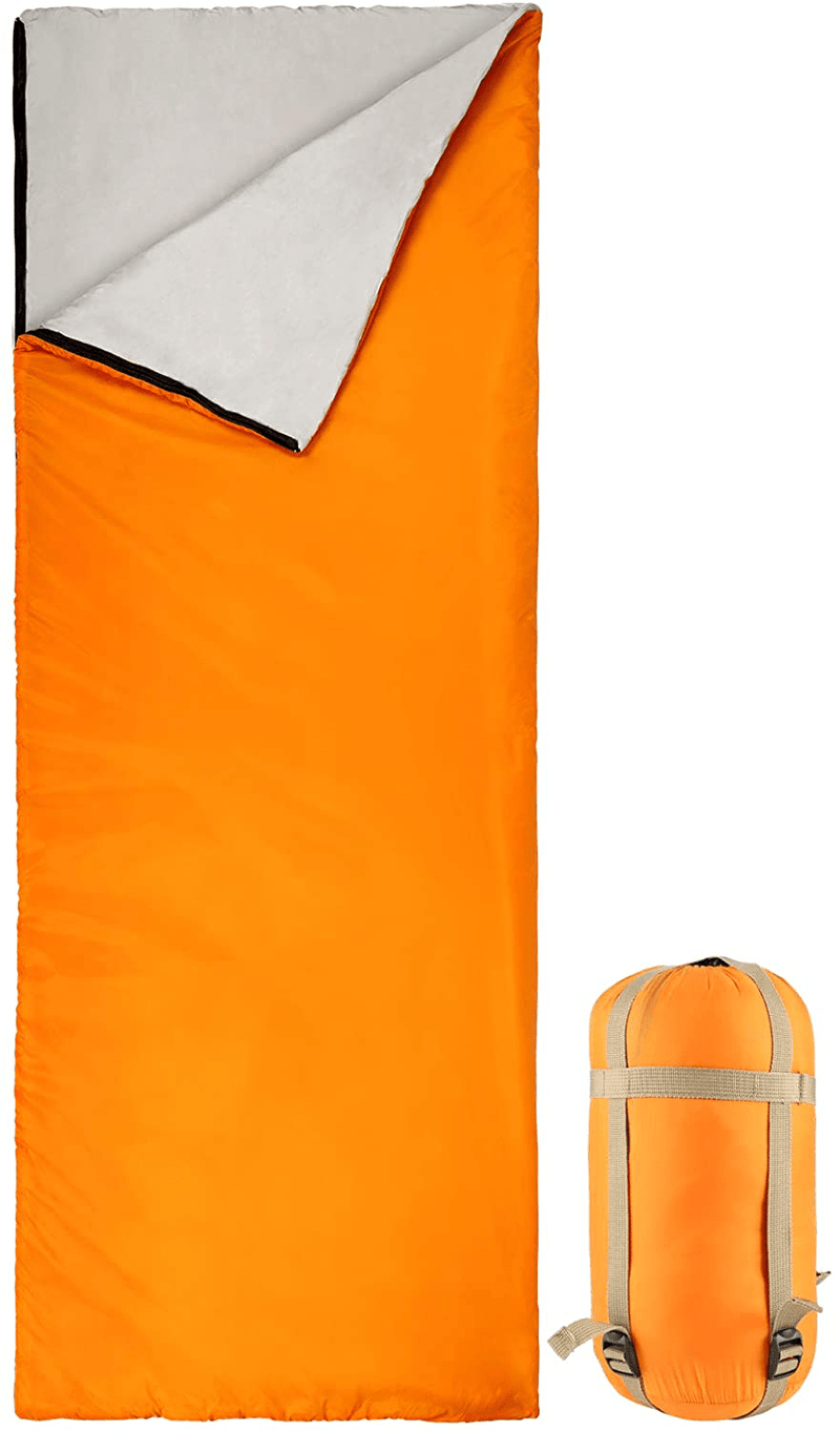 Bessport 1-2 Person Sleeping Bag, Water Repellent Camping Sleeping Bag 3 Season Warm & Cold Weather for Adults, for Hiking, Backpacking Sporting Goods > Outdoor Recreation > Camping & Hiking > Sleeping Bags Bessport Orange  