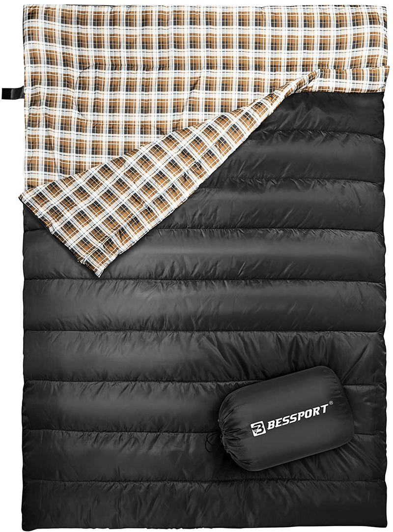 Bessport 2 Person Sleeping Bag，Water Repellent Sleeping Bags Lightweight 3 Season for Adults for Camping, Hiking, Outdoor & Indoor Sporting Goods > Outdoor Recreation > Camping & Hiking > Sleeping Bags Bessport Black  