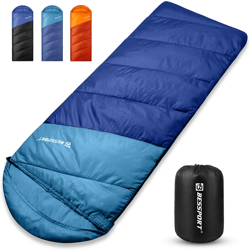 Bessport Camping Sleeping Bag - 3 Season 40℉/5℃ Lightweight Sleeping Bag Water Repellent Backpacking Sleeping Bag for Camping Backpacking Hiking  Bessport L-size-NAVY  