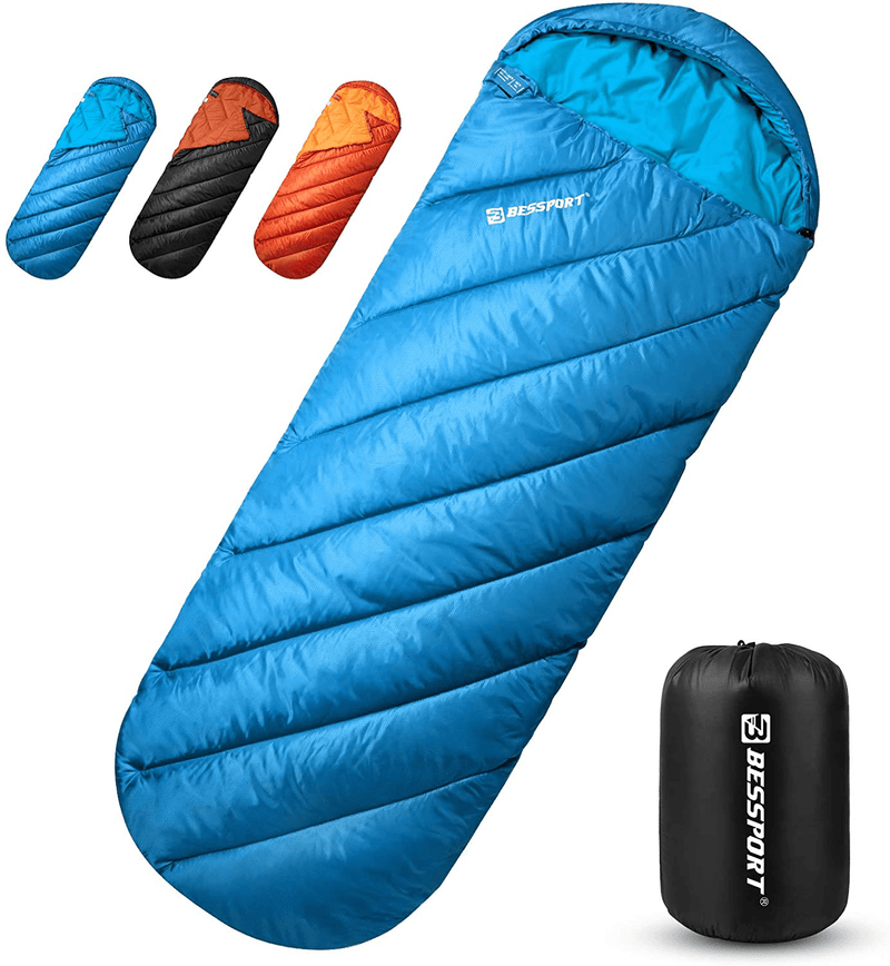 Bessport Camping Sleeping Bag 32℉/0℃ Extreme 3-4 Season Lightweight Backpacking Sleeping Bag for Hiking & Outdoor Great for Boys Girls and Adults Sporting Goods > Outdoor Recreation > Camping & Hiking > Sleeping Bags Bessport Blue  