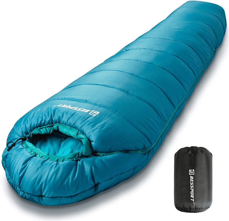 Bessport Mummy Sleeping Bag | 15-45 ℉ Extreme 3-4 Season Sleeping Bag for Adults Cold Weather– Warm and Washable, for Hiking Traveling & Outdoor Activities Sporting Goods > Outdoor Recreation > Camping & Hiking > Sleeping Bags Bessport 15℉-blue  