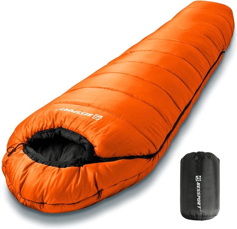 Bessport Mummy Sleeping Bag | 15-45 ℉ Extreme 3-4 Season Sleeping Bag for Adults Cold Weather– Warm and Washable, for Hiking Traveling & Outdoor Activities Sporting Goods > Outdoor Recreation > Camping & Hiking > Sleeping Bags Bessport 15℉-brick Red  