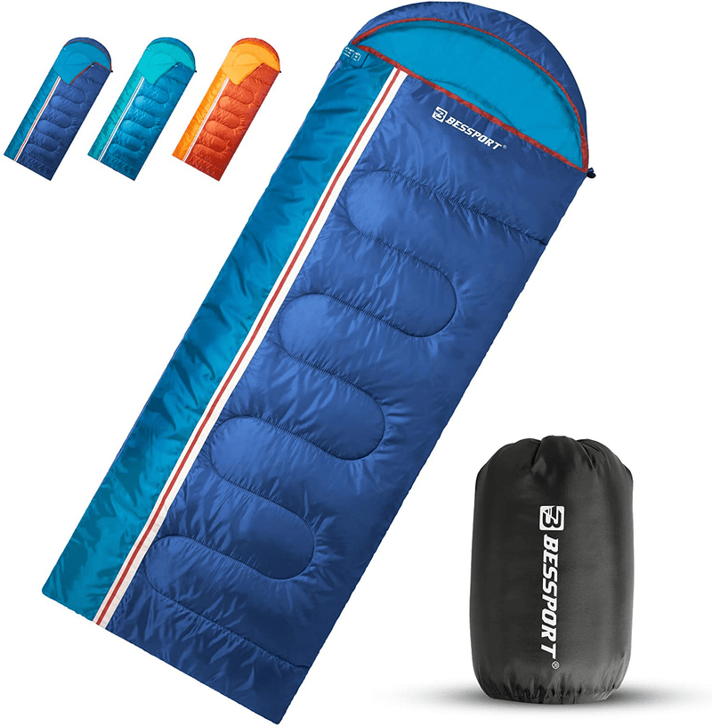Bessport Sleeping Bag 3 Seasons Warm & Cool Weather Ultralight Backpacking Sleeping Bag for Adults and Teenagers Ideal for Hiking Camping & Outdoor Sporting Goods > Outdoor Recreation > Camping & Hiking > Sleeping Bags Bessport Dark Blue  