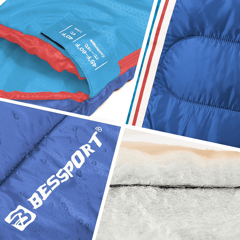 Bessport Sleeping Bag 3 Seasons Warm & Cool Weather Ultralight Backpacking Sleeping Bag for Adults and Teenagers Ideal for Hiking Camping & Outdoor Sporting Goods > Outdoor Recreation > Camping & Hiking > Sleeping Bags Bessport   