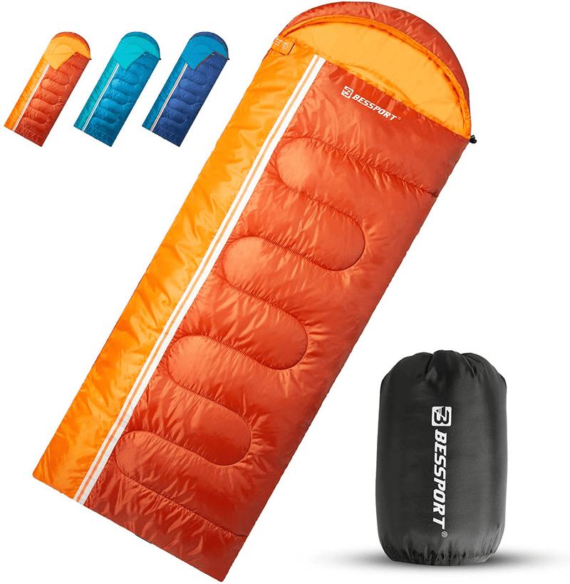 Bessport Sleeping Bag 3 Seasons Warm & Cool Weather Ultralight Backpacking Sleeping Bag for Adults and Teenagers Ideal for Hiking Camping & Outdoor Sporting Goods > Outdoor Recreation > Camping & Hiking > Sleeping Bags Bessport Orange  