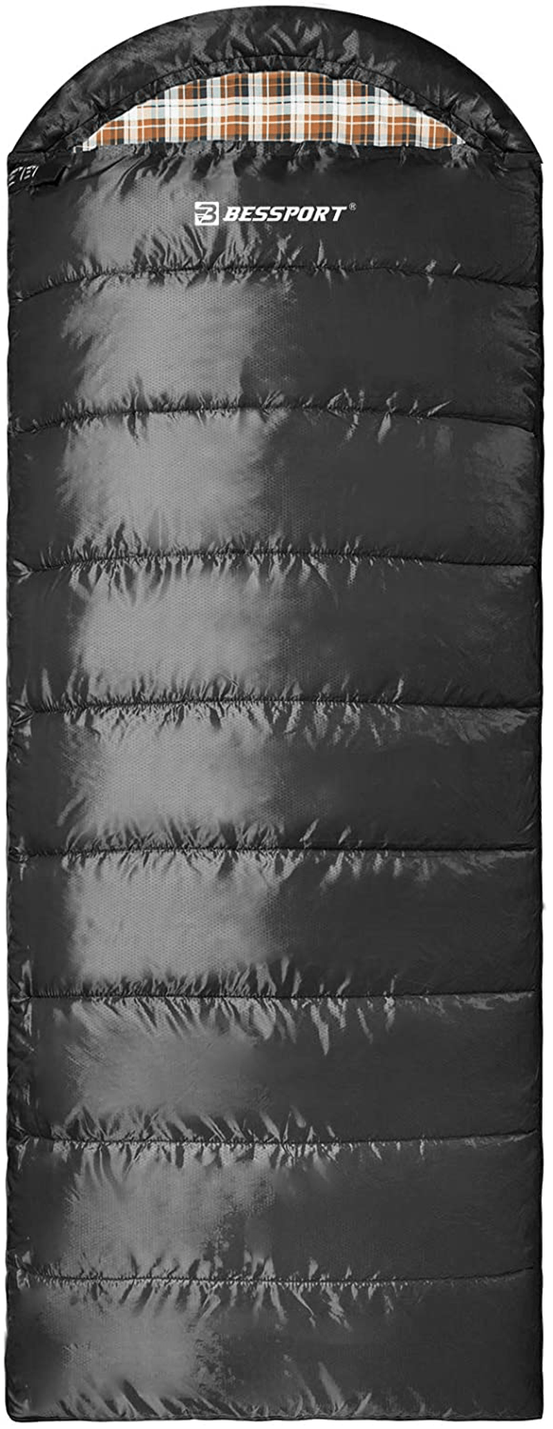 Bessport Sleeping Bag for Adults, 40℉ Winter Warm & Cold Weather 3-4 Season Sleeping Bag, Lightweight and Water Repellent for Backpacking, Camping, Hiking Sporting Goods > Outdoor Recreation > Camping & Hiking > Sleeping Bags Bessport BLACK  