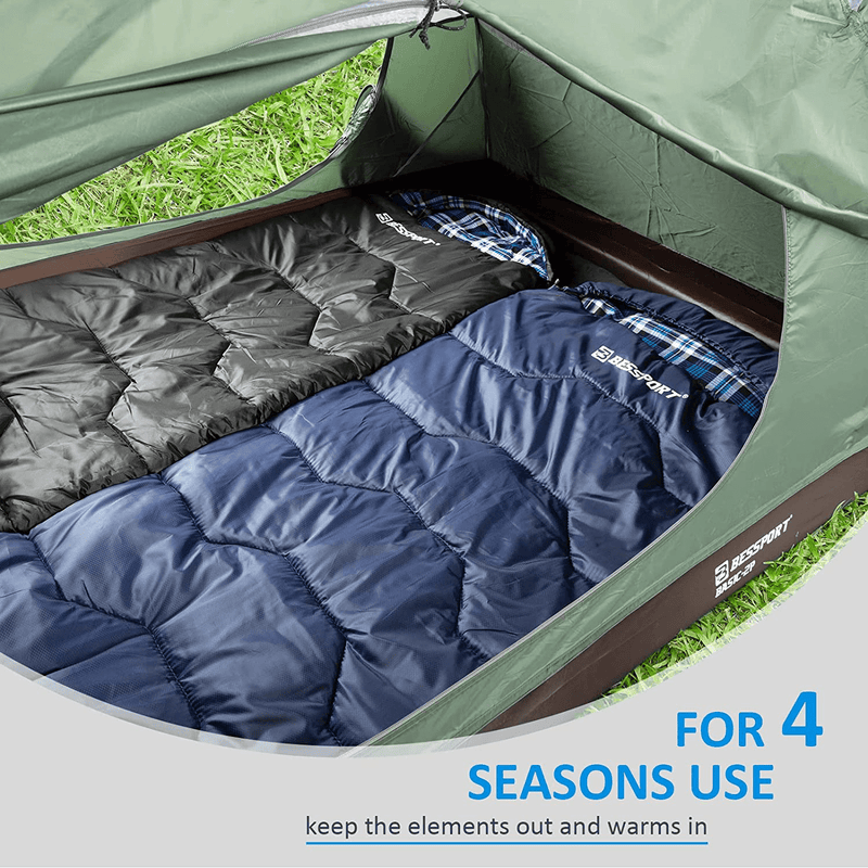 Bessport Sleeping Bag Winter | Flannel Lined 18℉ - 32℉ Extreme 3-4 Season Warm & Cool Weather Adult Sleeping Bags Large | Lightweight, Waterproof for Camping, Backpacking, Hiking Sporting Goods > Outdoor Recreation > Camping & Hiking > Sleeping Bags Bessport   