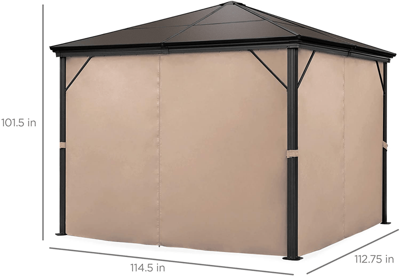 Best Choice Products 10x10ft Hardtop Gazebo, Outdoor Aluminum Canopy for Backyard, Patio, Garden w/Side Curtains, Mosquito Netting, Zippered Door Home & Garden > Lawn & Garden > Outdoor Living > Outdoor Structures > Canopies & Gazebos Best Choice Products   