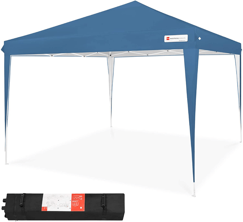 Best Choice Products 10x10ft Outdoor Portable Lightweight Folding Instant Pop Up Gazebo Canopy Shade Tent w/Adjustable Height, Wind Vent, Carrying Bag - Blue Home & Garden > Lawn & Garden > Outdoor Living > Outdoor Structures > Canopies & Gazebos Best Choice Products Blue  