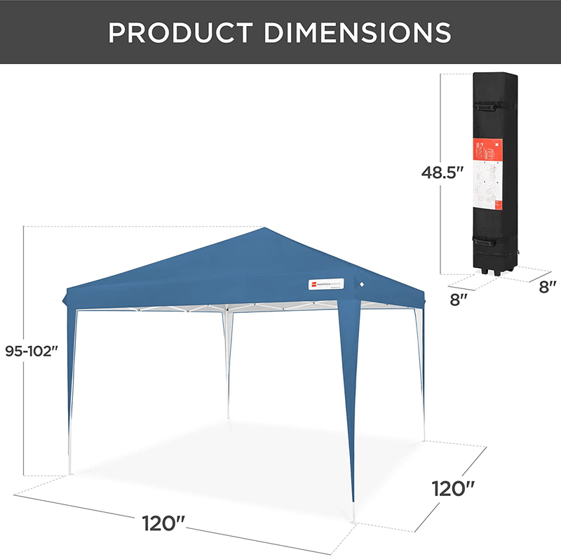 Best Choice Products 10x10ft Outdoor Portable Lightweight Folding Instant Pop Up Gazebo Canopy Shade Tent w/Adjustable Height, Wind Vent, Carrying Bag - Blue Home & Garden > Lawn & Garden > Outdoor Living > Outdoor Structures > Canopies & Gazebos Best Choice Products   